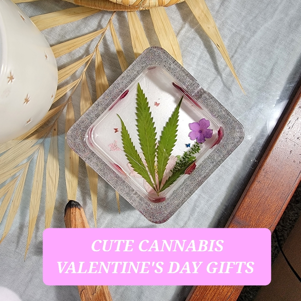 Preserved Canna Leaf Luxury Ashtray | witchy Trinket Dish | 420 Gift |